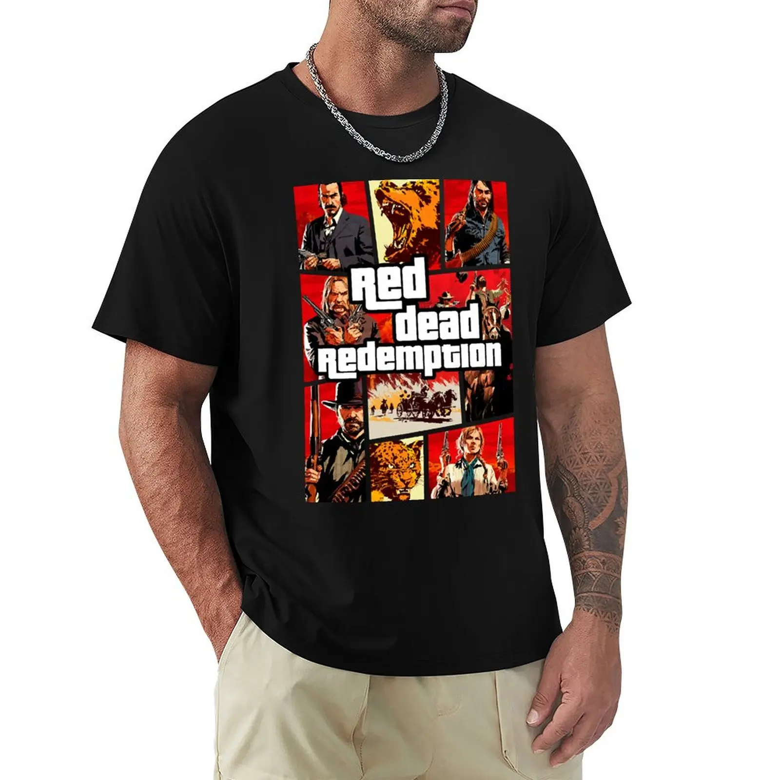 Red Theft Redemption T-Shirt cotton tshirt 100% T-Shirt