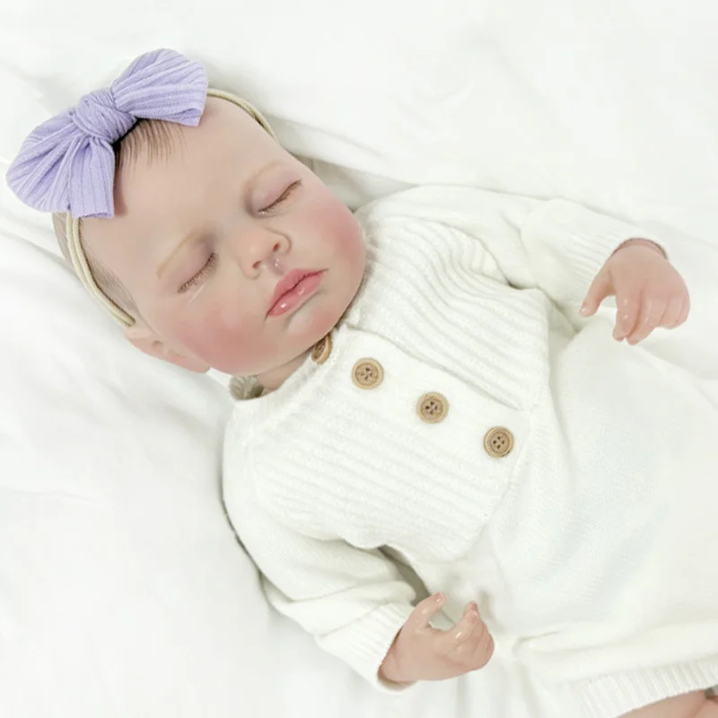 

Loulou Soft Cloth Body/Full Viny Body 19inch Lifelike Reborn Doll Multiple Layers Painting Skin Hand Paint Hair Visible Veins