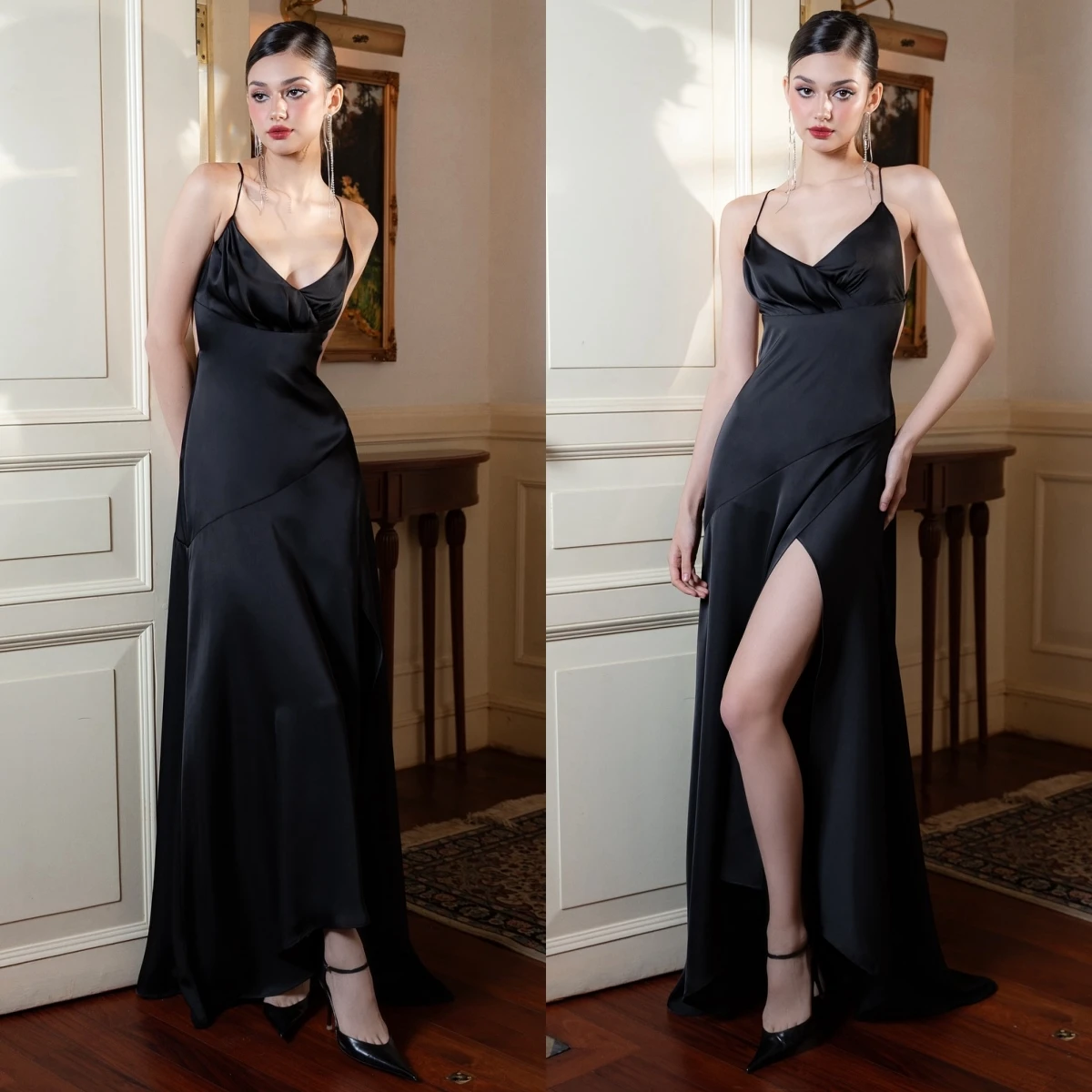 Vestido de noche Formal elegante con cuello en V, corte en A, personalizado, moda moderna, temperamento, vestidos de celebridades, vestido de fiesta de alta calidad