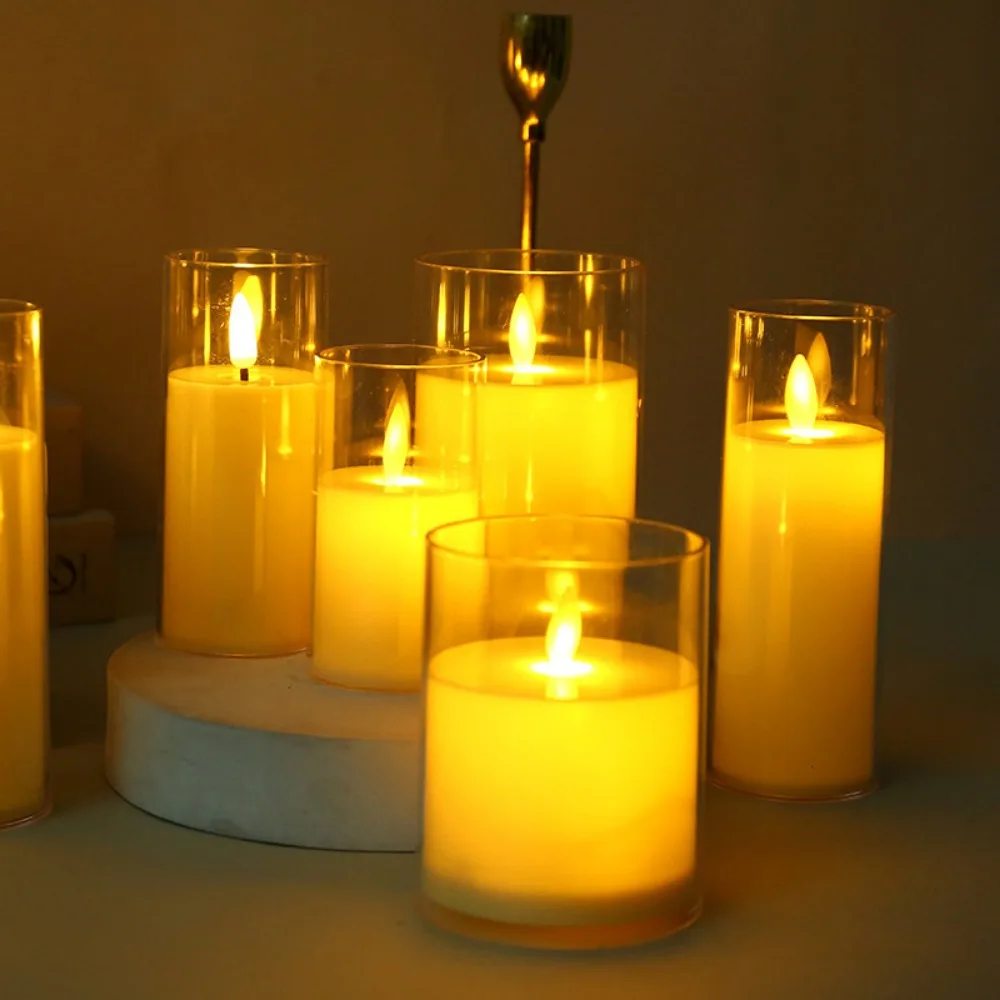 Picture 3: LED Electronic Flameless Candles Light Flickering Wick 3D Effect Flickering Candle Battery Powered Home Festival Party Decoratio