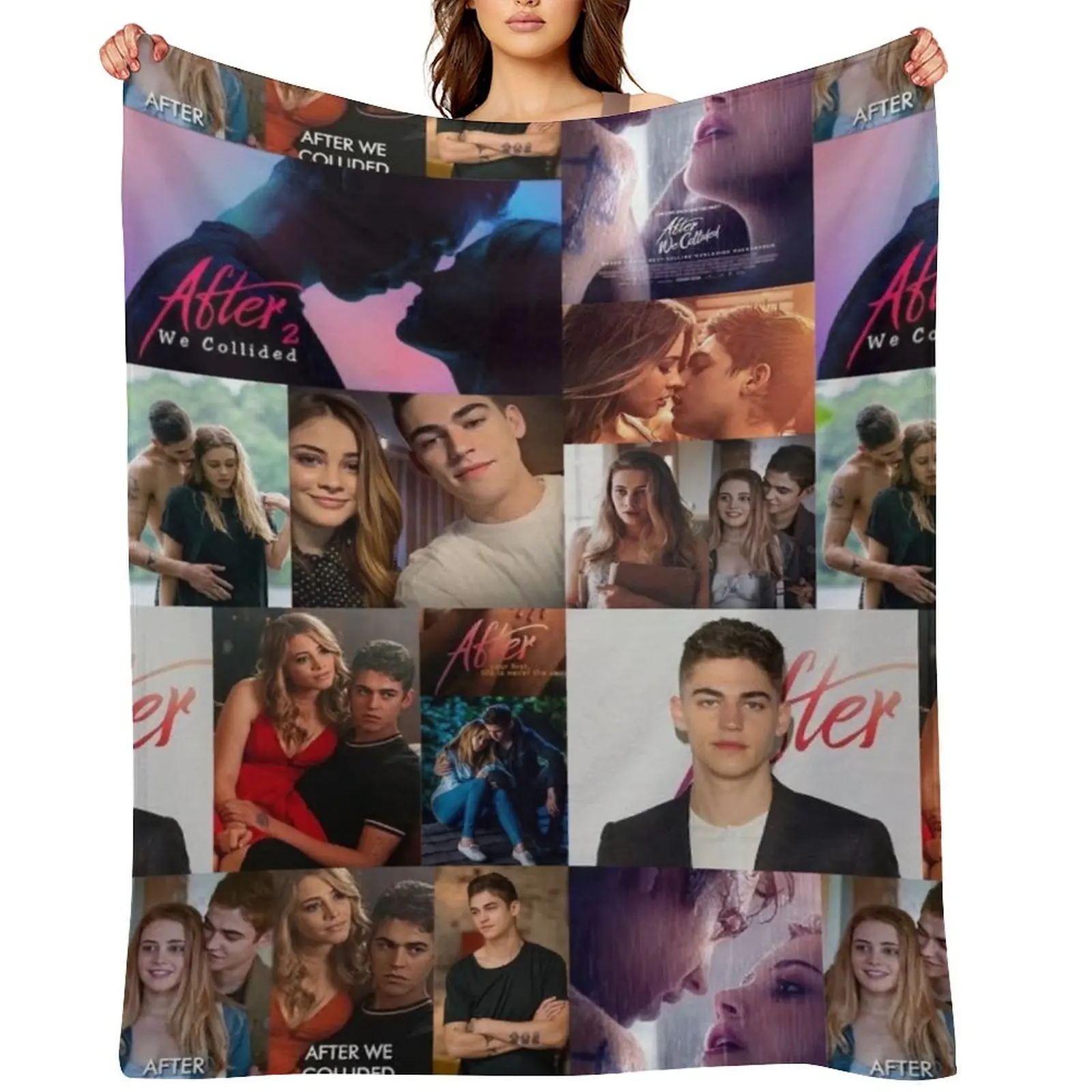 After Collage Throw Blanket Bed Fashionable cosplay anime Weighted Retros Blankets