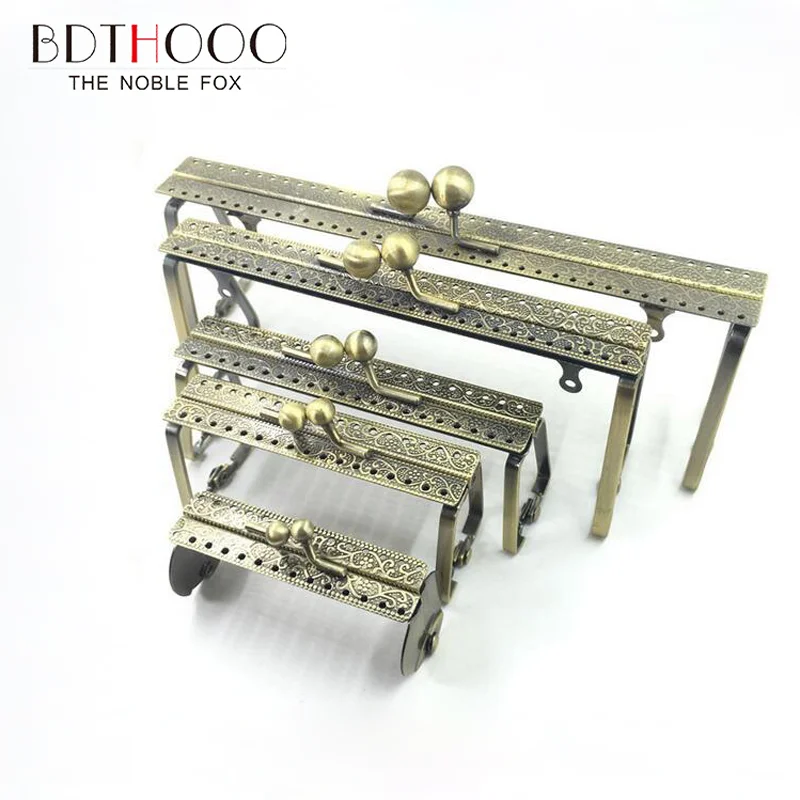 10pcs 19cm Metal Purse Frame Handle Clutch Bag  Accessories for  Making Kiss Clasp Lock Bronze Hardware