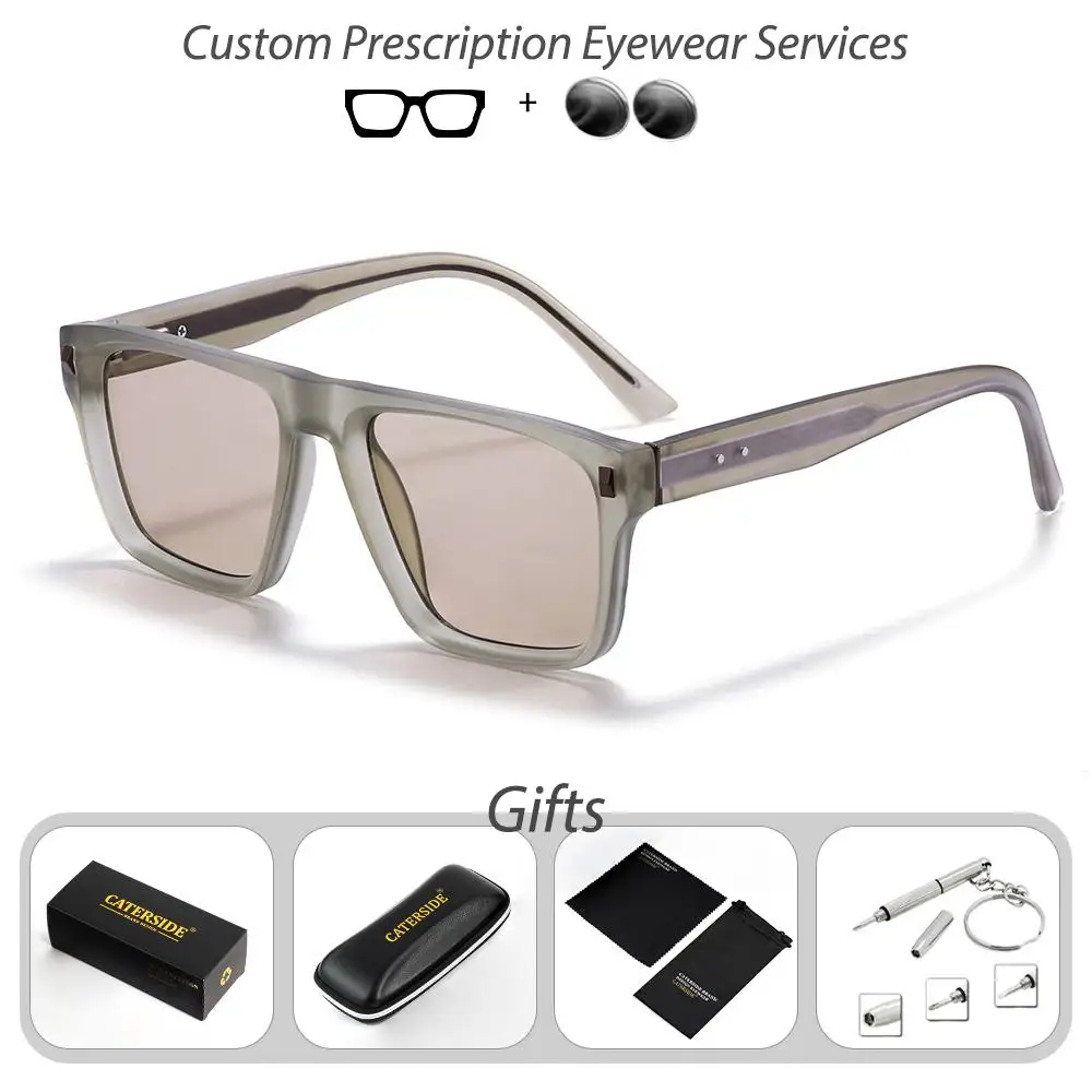 CATERSIDE Neue Retro Herren-Korrektionsbrille mit quadratischen Gläsern, optische Sonnenbrille für Damen, Myopie, Weitsichtigkeit, modische Brille – Detail 8