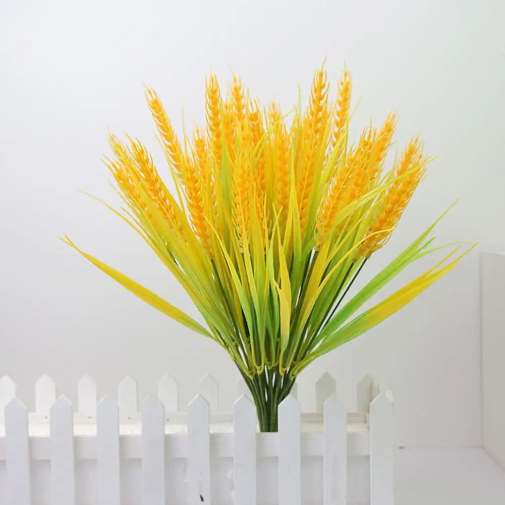 Look Plastic Plant Simulated Rice Cob Realistic Artificial Wheat Ears Rice Bouquet Indoor/outdoor Decor Fake Plastic Rice Fields