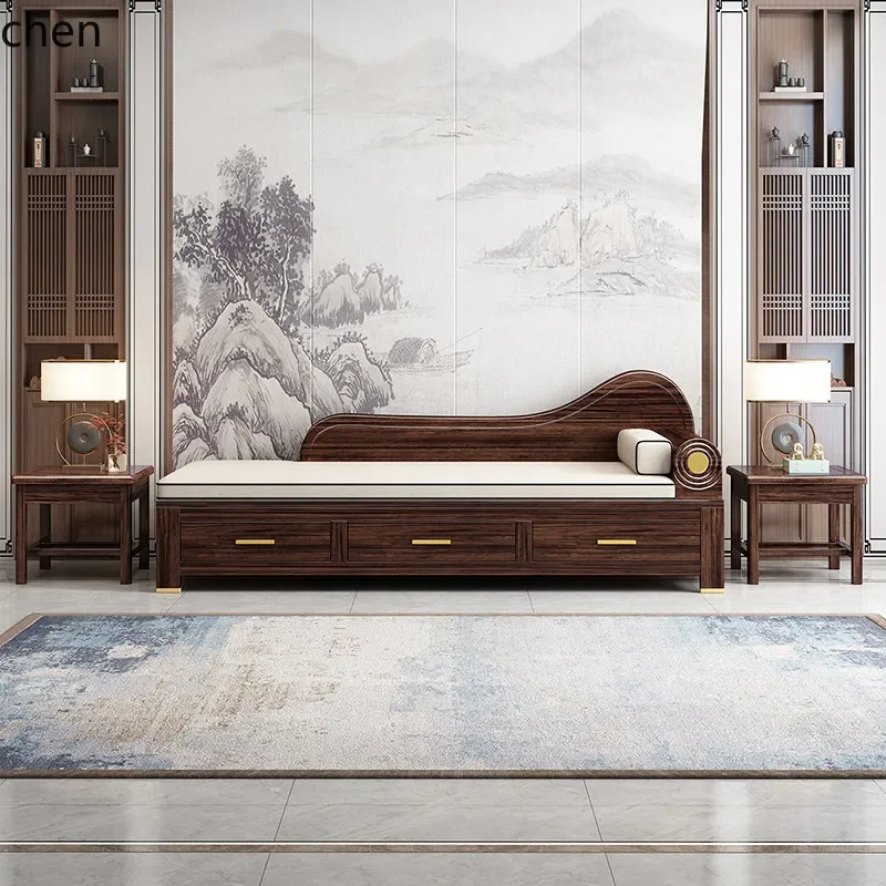 DSA Chaise Lounge Chair Storage Chaise Lounge Chair Balcony Recliner Purple Sandalwood Bedroom Single Beauty Couch