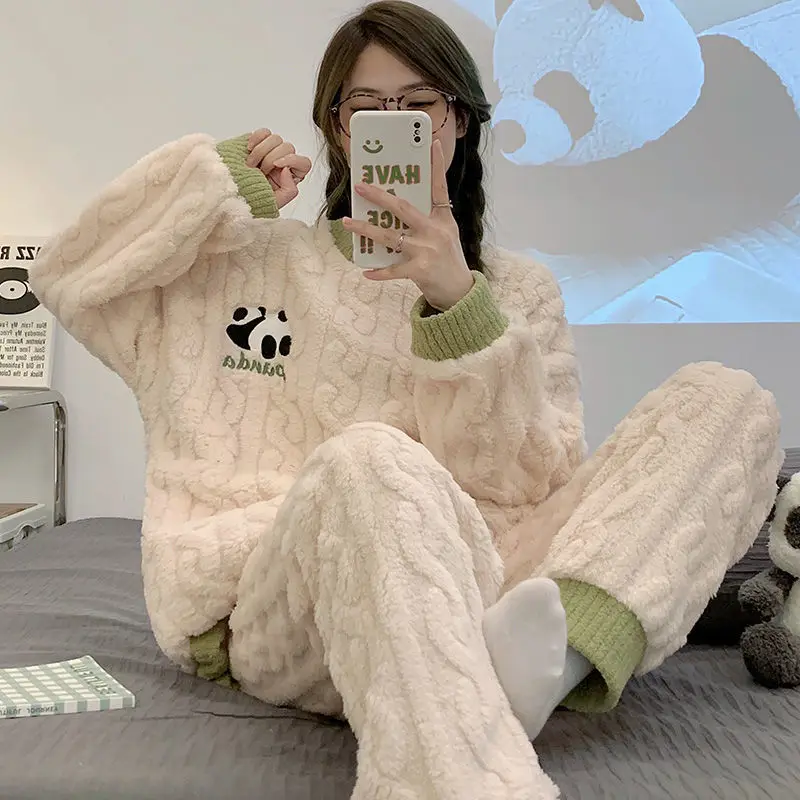 

Two-piece Set Cosplay Costumes Oversized Thicken Nightgown Casual Kigurumi Jumpsuit Homewear Harajuku For Adults Long Sleeve