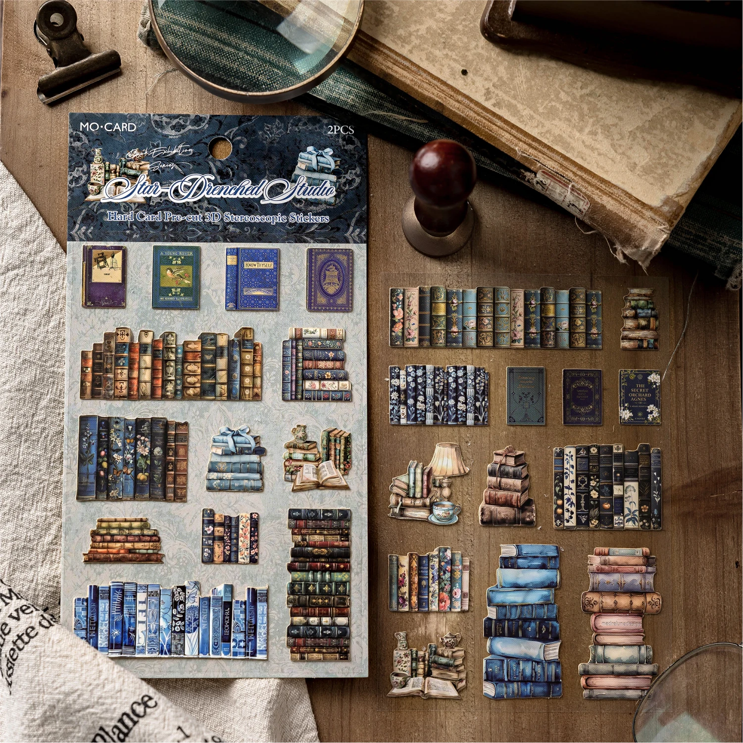 2 ورقة معرض الكتاب سلسلة الرجعية 3D الإغاثة يموت قطع ملصقات الديكور الإبداعي DIY غير المرغوب فيه مجلة سجل القصاصات ملصقات #1