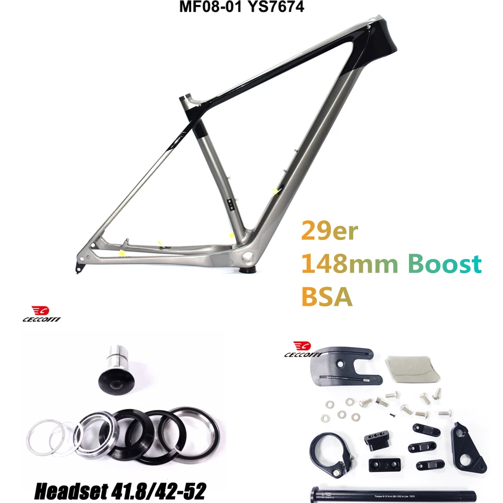 29er Carbon Frame 148*12mm Boost BSA MTB Cycling Frame 31.6mm Seatpost Popular New Model Bike Frame Mountain Bike Frame