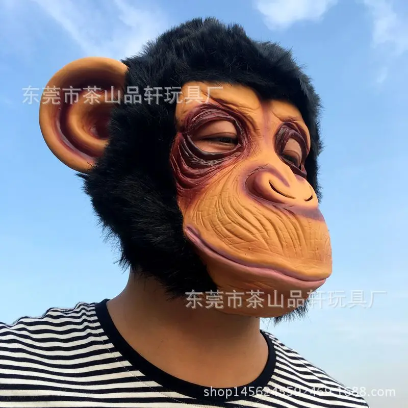 

Halloween Orangutan Mask Show Hood Dress Cos Animal Hood Mask