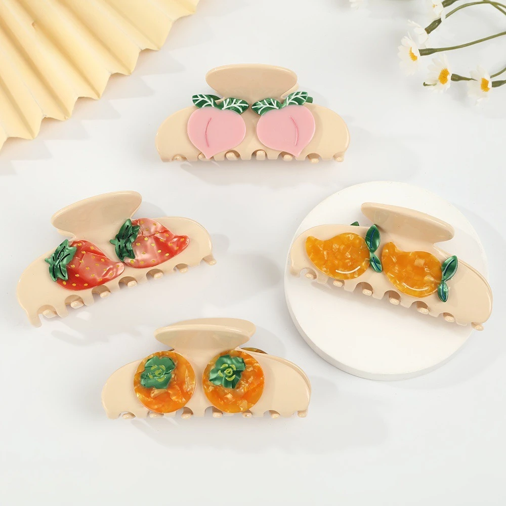 

Muweordy New Cute Fruit Hair Claw High-end Large Size Acetate Claw Clip Fashion Crab Hair Clips Hair Accessories for Women Girls