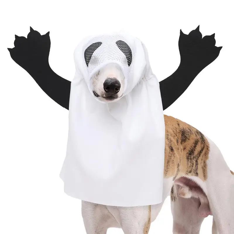 Cute Halloween Ghost Costume for Dogs Ghost Costume Fancy Dress for Dogs Cats Pet Outfits for Halloween Cosplay Cloths