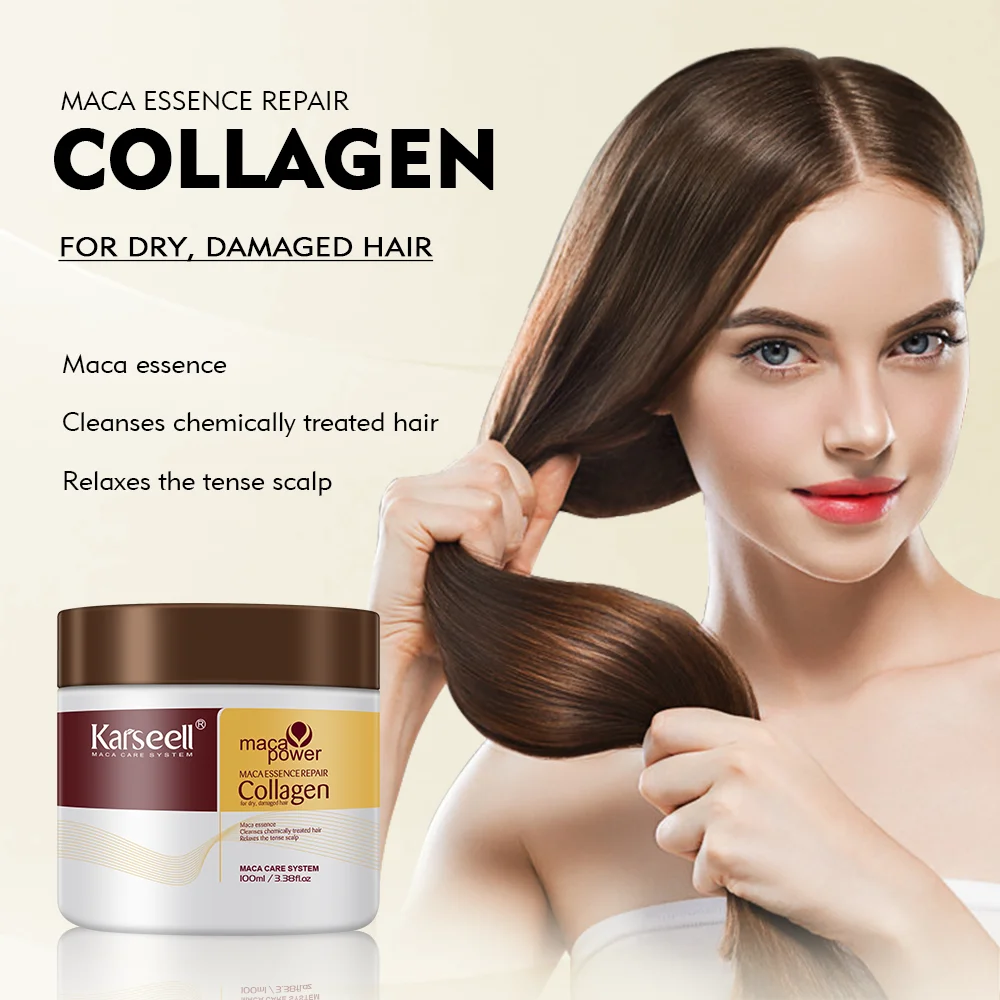 

Karseell 100ML Collagen Hair Mask Deep Repair Damage Argan Oil Collagen Hair Treatment Prevent Hair Breakage for All Hair Types