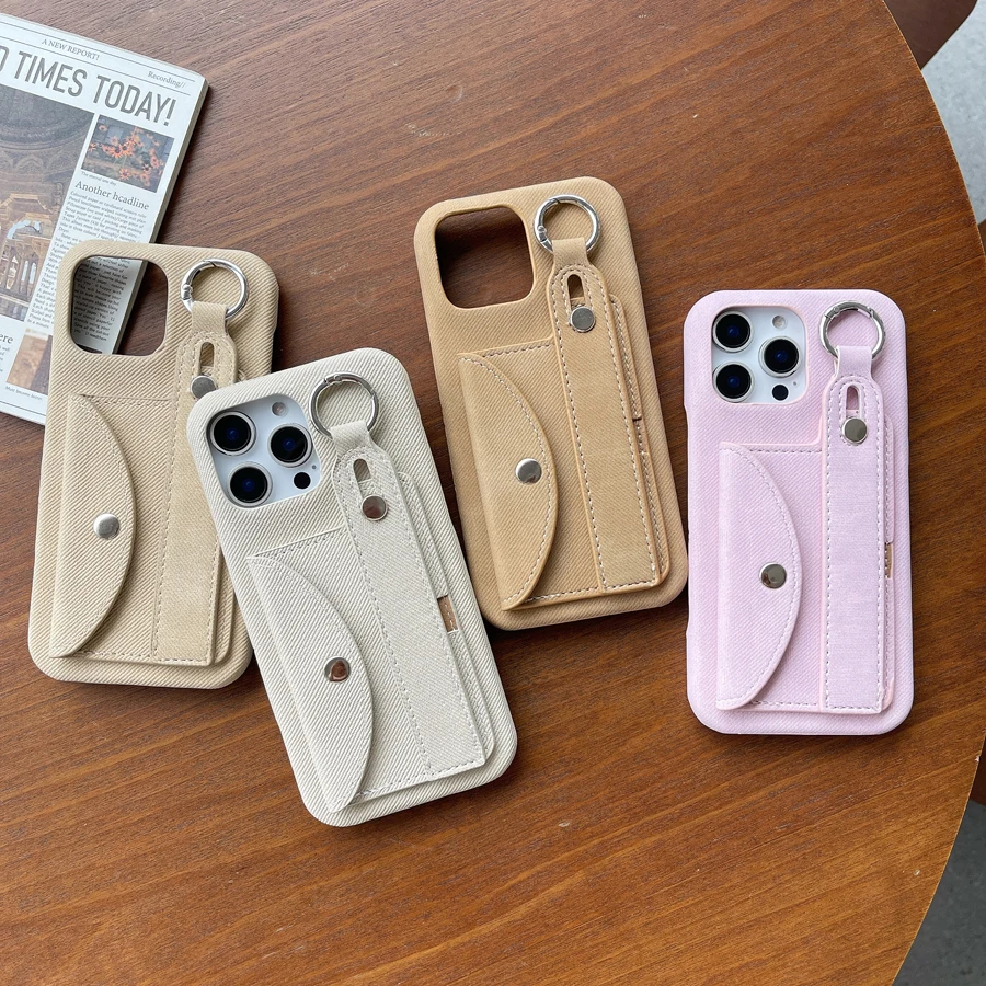 Coque de téléphone en tissu jean à la mode, étui antidérapant pour iPhone 16 15 Plus 14 13 12 11 Pro