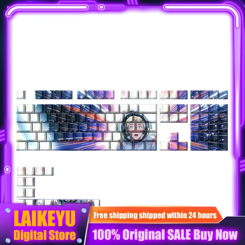 

Anime Astronaut Themed Keycap Set for Mechanical Keyboards Cherry Profile PBT Custom Cross-Axis Gaming Keyboard Cute Gift