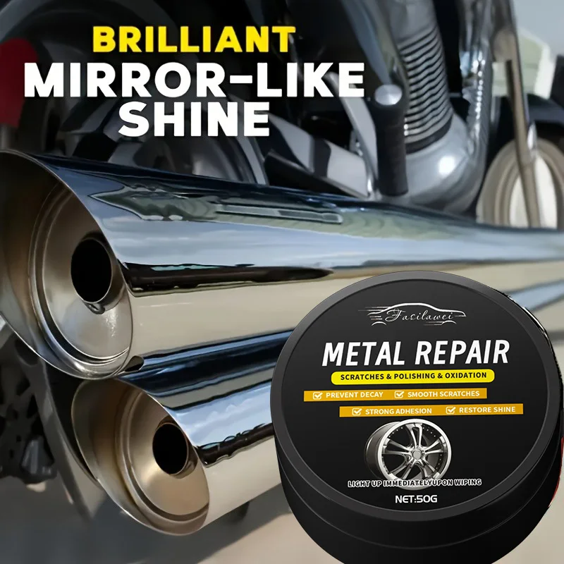 Pasta lucidante interamente per metalli: veloce ed efficace, che ripristina la lucentezza dei metalli e del cromo, kit lucidatura dei metalli con spugna, da utilizzare