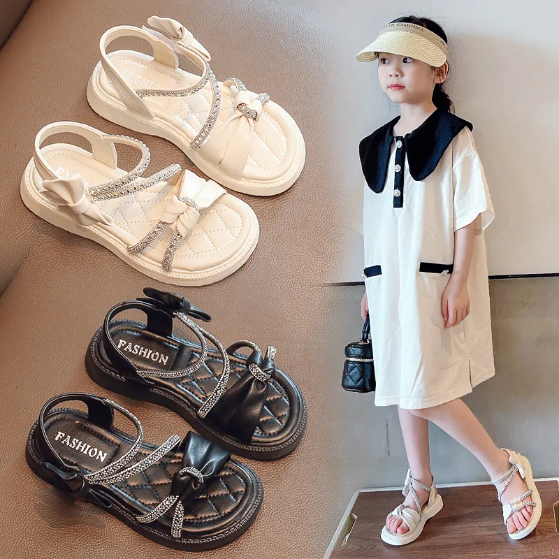 

Детские туфли Diamond Princess для девочек среднего и старшего возраста, сандалии для девочек, новинка лета 2026, с мягкой подошвой