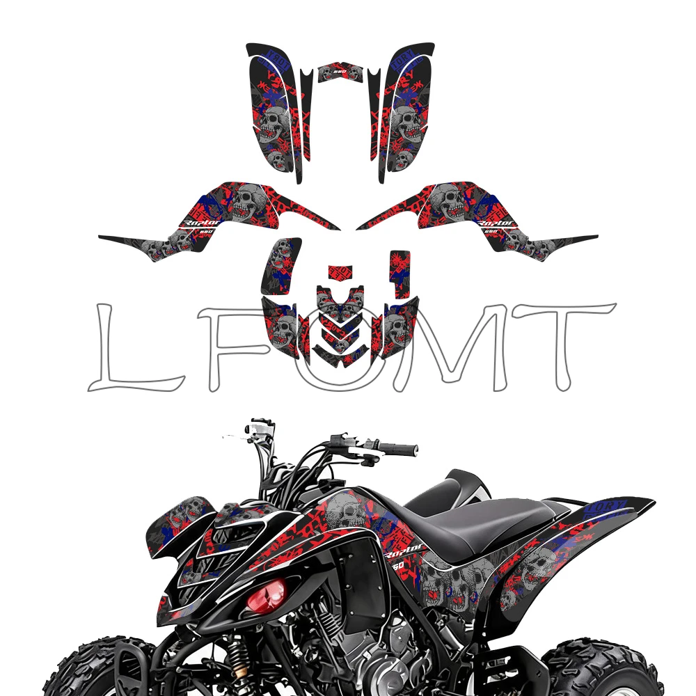 New Style ATV Full Fairing Graphics Decal Kits Decoration Stickers Fit for Yamaha RAPTOR 660 660R 660cc Motorcycle Background