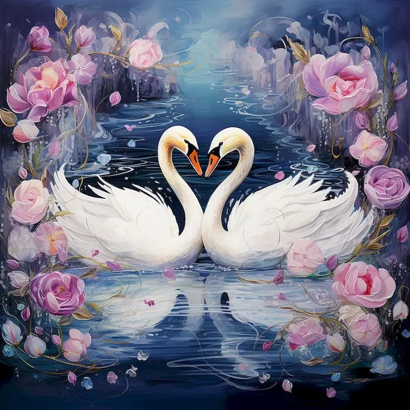 GATYZTORY 5D DIY Diamond Painting Swan Cross Stitch Kit Diamond Embroidery Animal Pictures Of Rhinestones Home Decor Gift