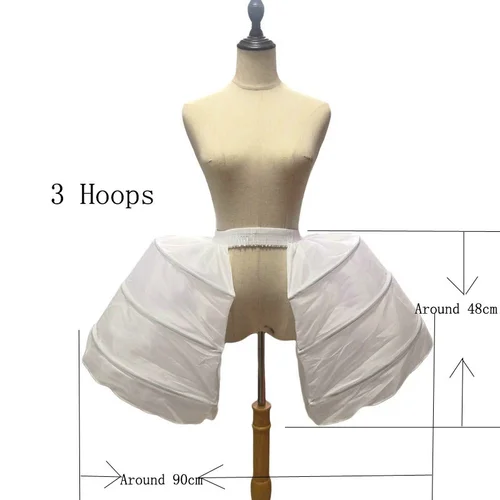 Imagen 2 del producto Enagua rococó de 3 aros, enagua barroca para vestido de novia Vintage, vestidos de novia, accesorios de boda, crinolina victoriana