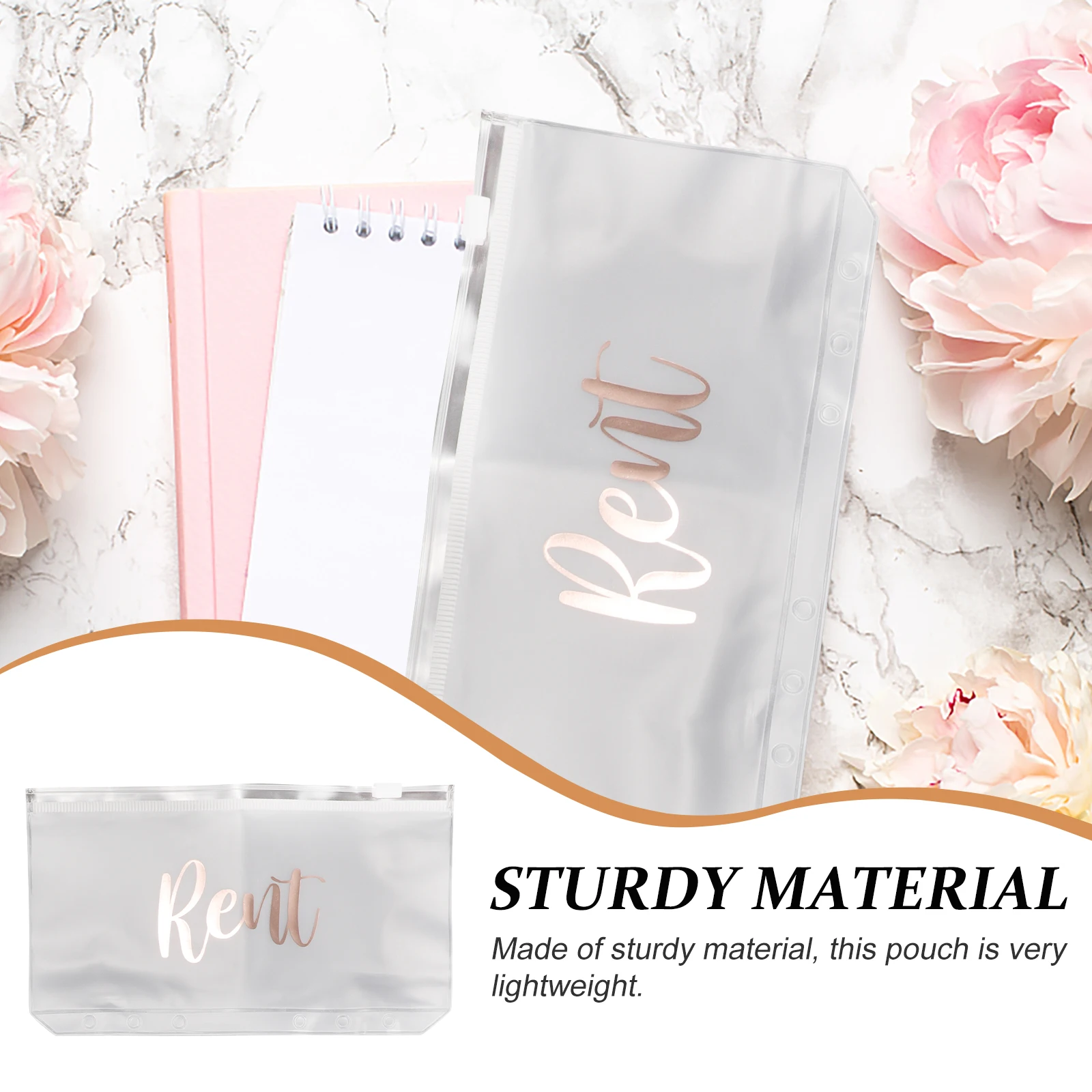 

10pcs Binder Pockets Thick Storage Bags Document Filing Organizer Pouches 6-Holes Refill Plastic Folder Divider Reusable