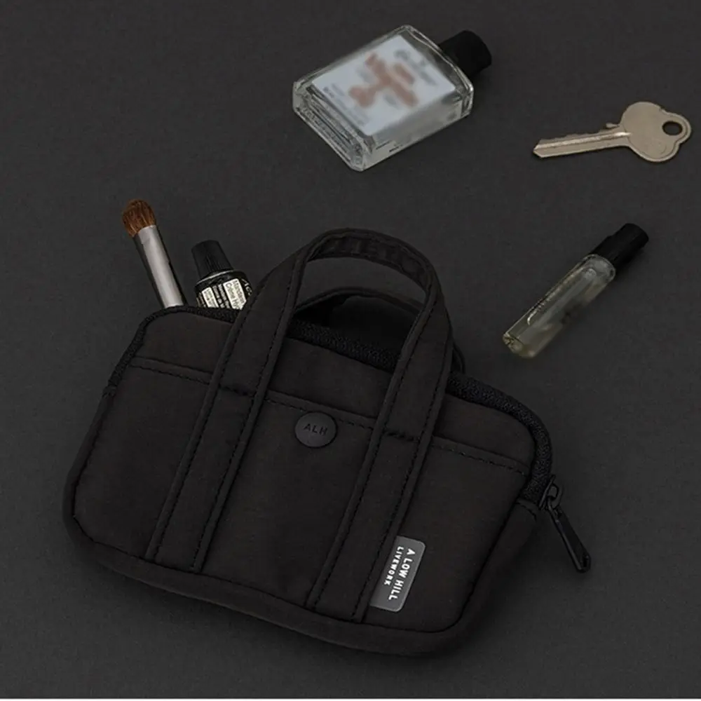 

Square Portable Nylon Coin Purse Card Holder Korean Style Men Wallet Zipper Pouch Lightweight Card Pouch Earphone Bag