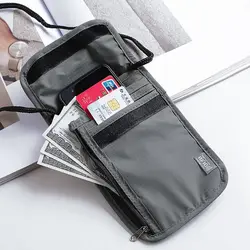 Unisex Nylon RFID Passport ID Bag Waterproof Multi-Functional Document Pouch Passport Bag Men