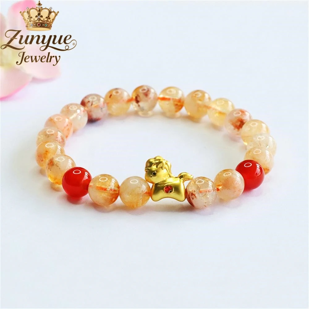 

Natural Yellow Tower Crystal Agate Pony Bracelet Luxury Quality Jewelry Exquisite Elegant Popular Charms Fashion Jewelry Young