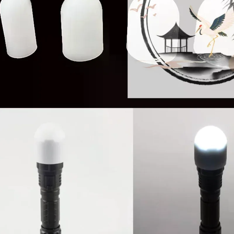 Silicone Elastic Flashlight Diffuser Lampshade Lamp Shade Flashlight Cover Φ28*Φ25*45/Φ35*Φ32*45/Φ41*Φ39*45