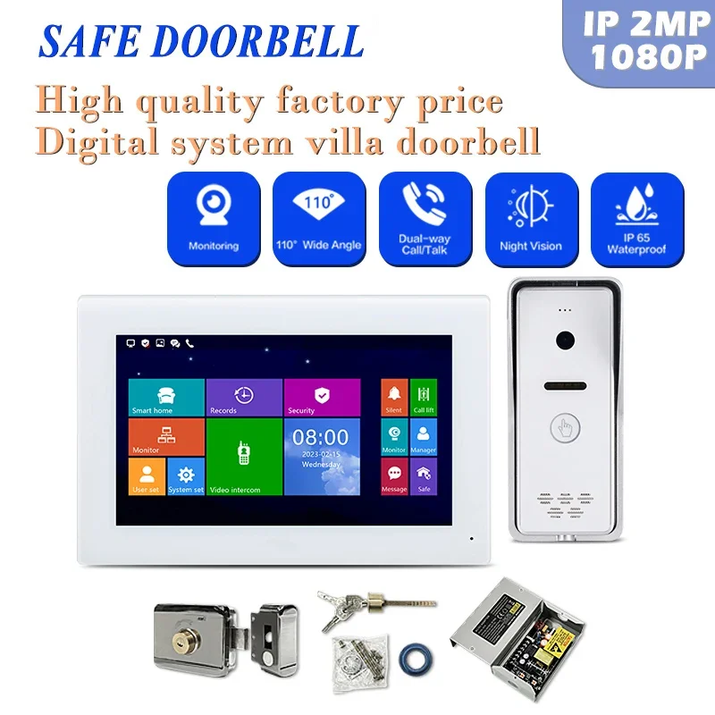 

Best Access Control Villa 7inch Sensitive Screen Door Phone Video With Viewing Angle 100º Digital Intercom Security Hd Camera