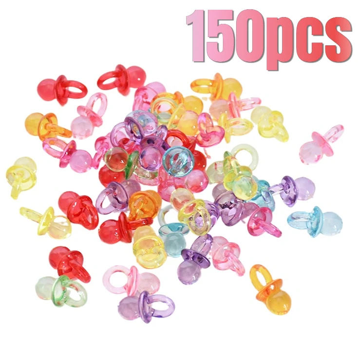 50/150PCS  Mini Transparent Acrylic Pacifier Girl Boy Birthday Party Table Decoration Gender Reveal Table Scatter Birthday Party