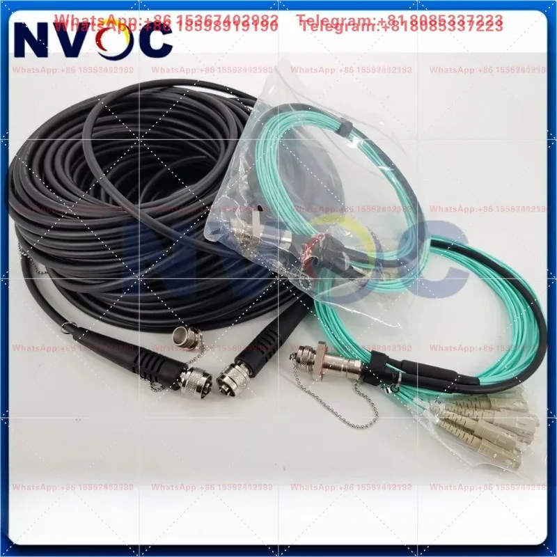 OM3-300 12C Mini TPU Armored Cable 100M Round ODC-MPO to ODC-MPO-R Male Patch Cord & 2Pcs ODC-MPO Female to LC