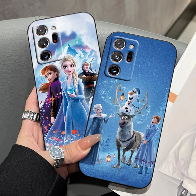 Frozen The Snow Queen Elsa For Samsung Note 20 10 Ultra Plus A31 A14 A12 A70 A34 A25 A04 A05 A15 A24 5G Black TPU Phone Case