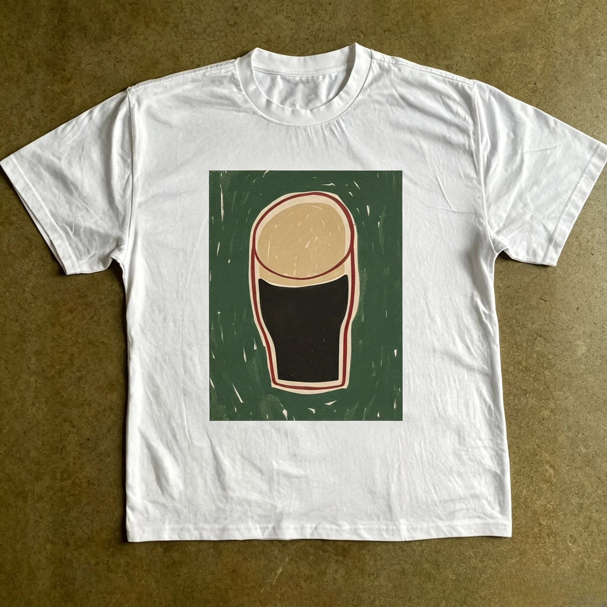 Abstract Beer Cup Graphic T-shirt Men Women Retro Beer Glass Art Print Short Sleeve Simple Casual Streetwear Tops