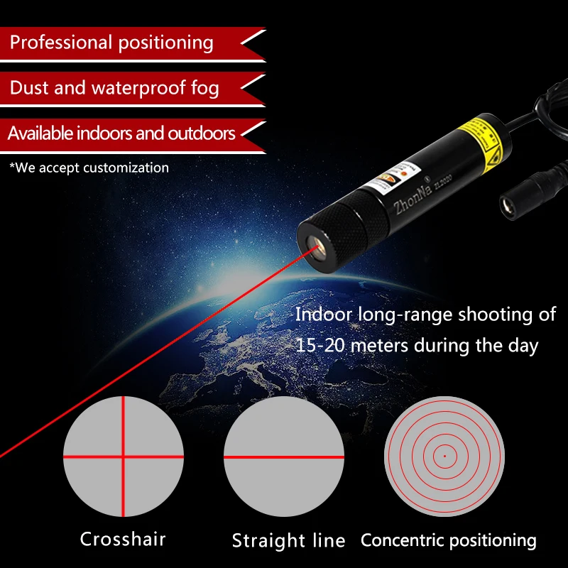 Modulo Laser a cerchio a luce rossa modulo di eccitazione ad anello circolare grande ingresso di potenza voltDC3V 5 localizzatore concentrico a