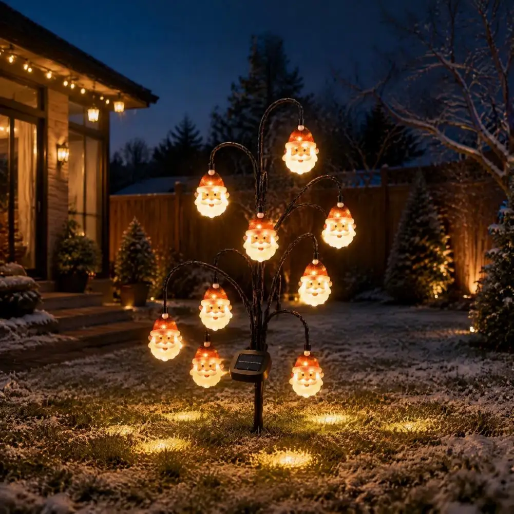 Holiday Yard Landscape Solar Christmas Tree Stake Lights Outdoor Waterproof Led Pathway Lamps Holiday Yard Garden Lawn Patio