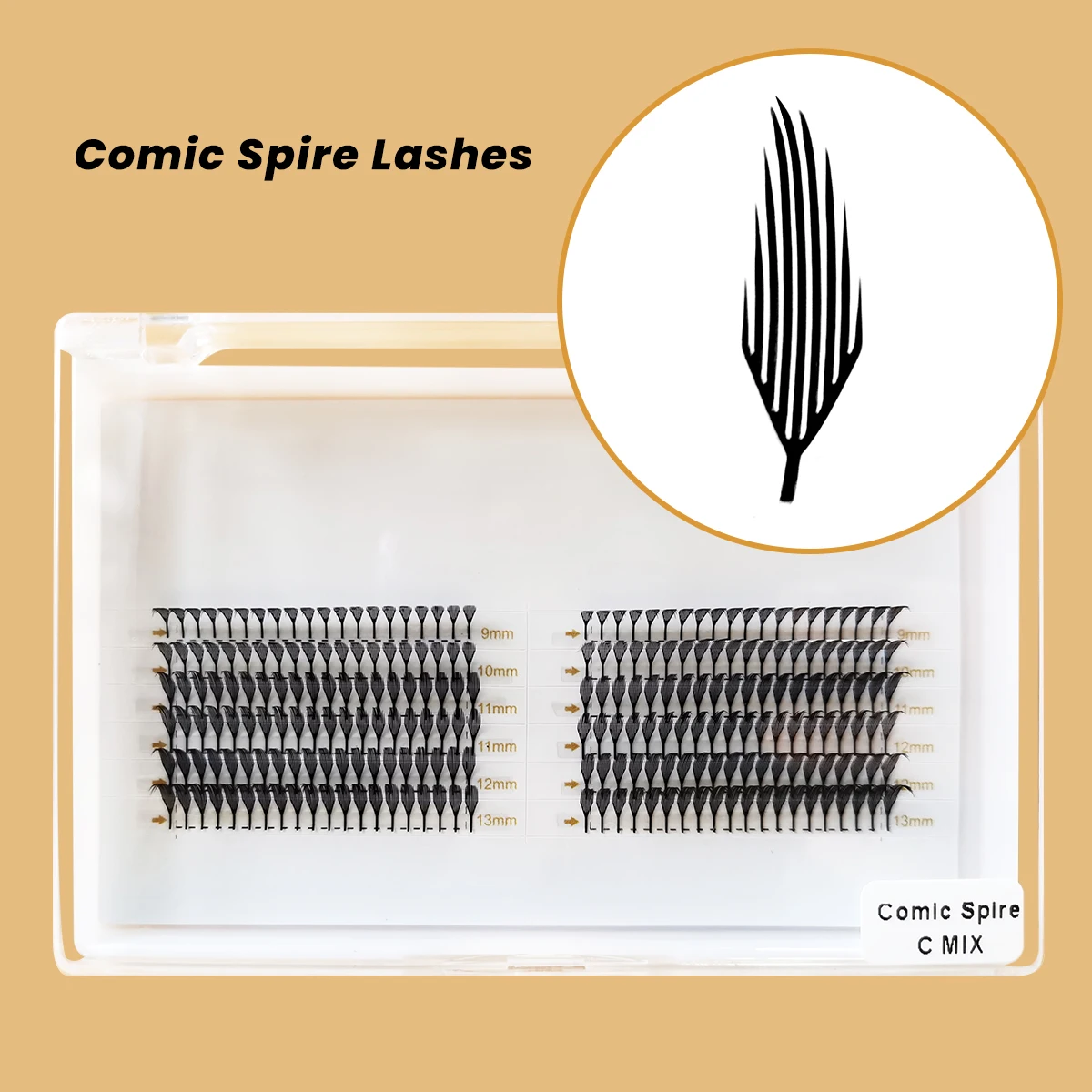 Blank Card Comic Spire Lashes 9-13mm Flowering Premade Fans 240 Fans Eyelashes Individual Volume False Lashes Makeup Tools