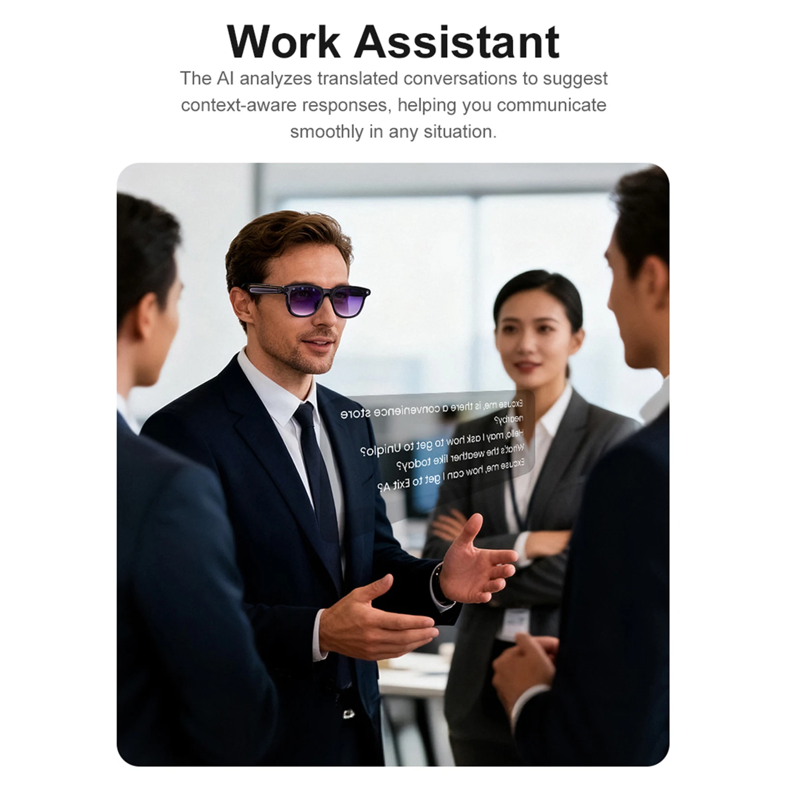 

BT6.0 Ai Smart Glasses with 1200W Anti-Shake Camera Real-Time Translation Glasses Intelligent Voice Sunglasses for Office School