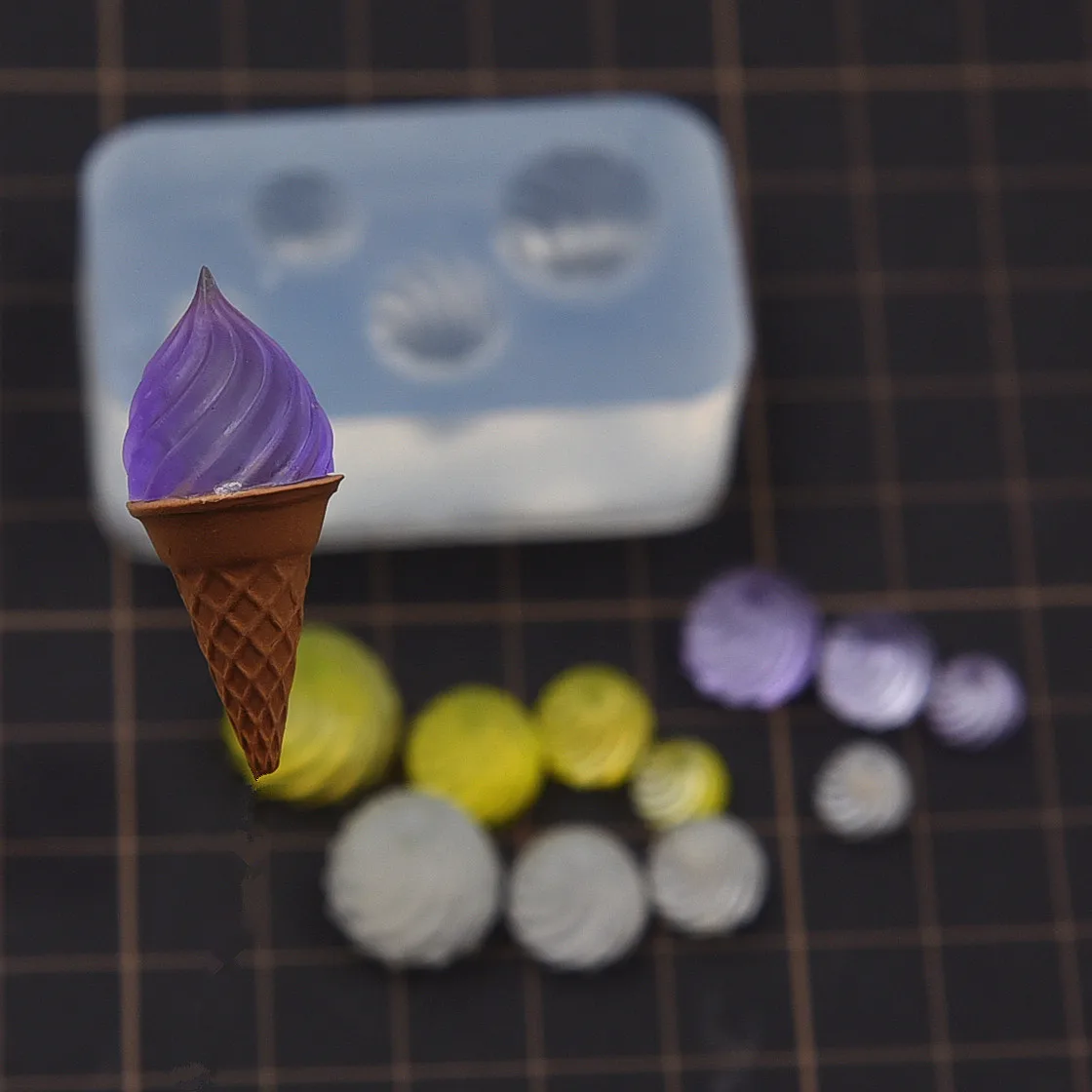 Porttery Clay Mini Real Ice Cream Silicone Molds for DIY UV Resin Gule Doll Food Toy  Fasting Shaped DIY molds view 3