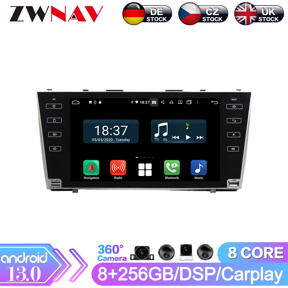 PX6 Car DVD multimedia Player DSP Android 13 8GB+ 256GB IPS Wifi RDS RADIO GPS map Bluetooth 4.2 For Toyota camry 2007-2010 2011