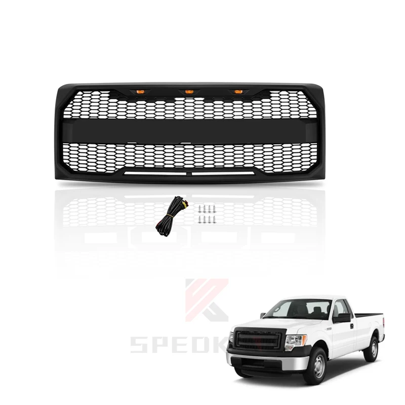 

Spedking 2009-2014 High quality Raptor design grille for front bumper grille with Light for FORD F150