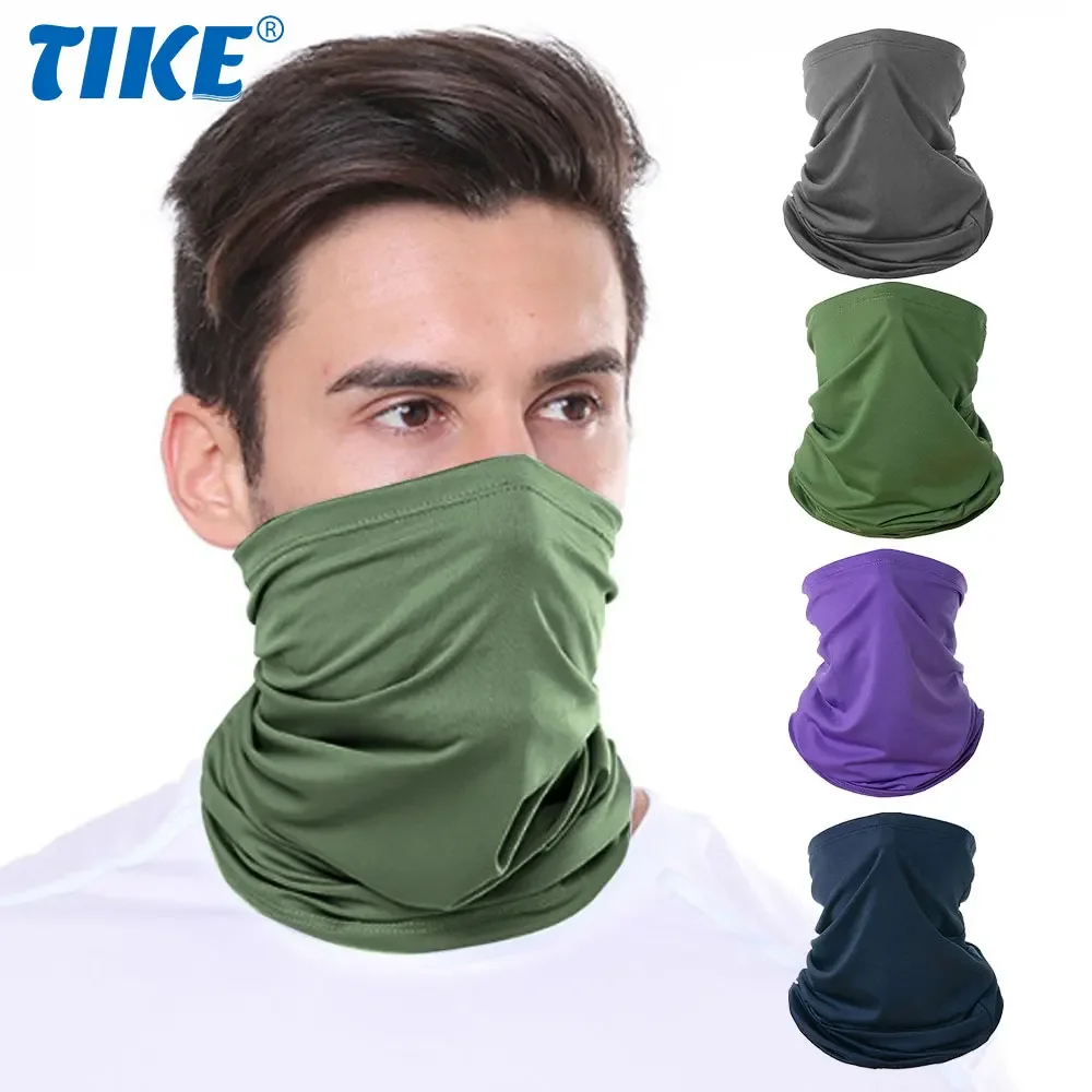 Outdoor Sports Neck Gaiter Men Face Mask Headband Head Wrap Multi Headwear Hiking Seamless Neck Scarf Solid Color Bandanas Women