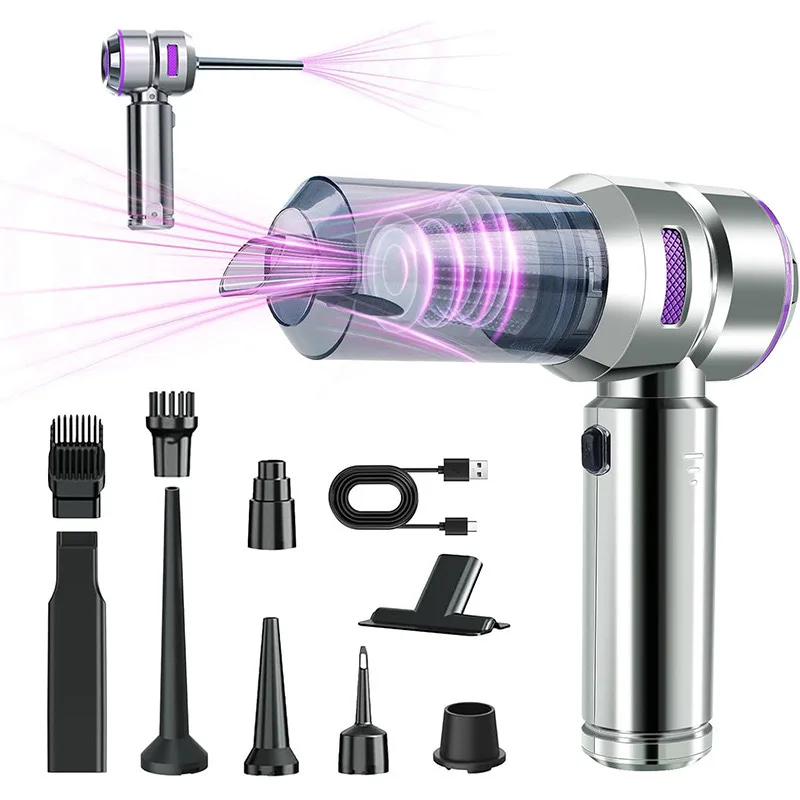 Portable Car Vacuum Cleaner, High Suction Handheld Dust Blower, Dual-Purpose Inflatable & Vacuum Cleaner for Home and Car