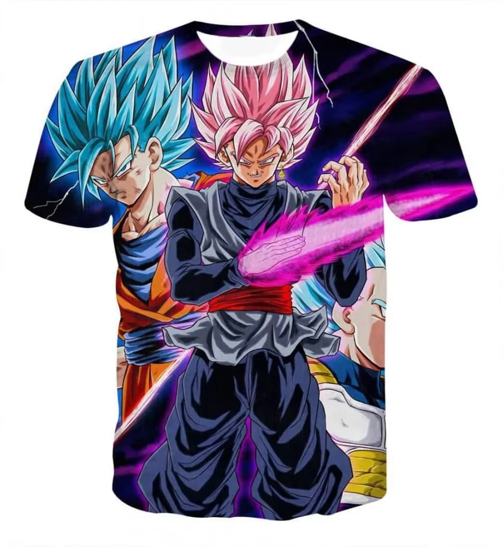 

Летняя футболка 2026 Dragon Ball в стиле ретро, мужская оверсайз футболка с 3D-принтом, с коротким рукавом, семейная унисекс спортивная футболка для детей
