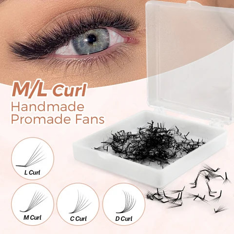 Blossom Lashes M L Curl Готовые вееры Наращивание объемных вееров Prefact Bouquet Наращивание ресниц Свободные вееры Предварительно изготовленные изогнутые M L