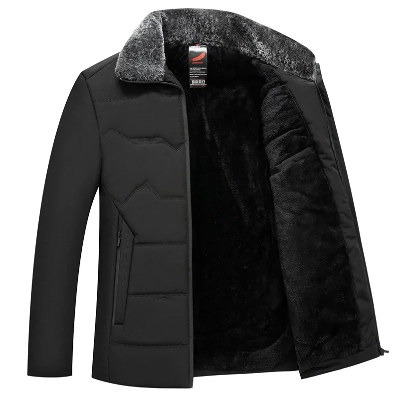 Winter warm plus Samt Parkas Männer Pelz Linner verdicken Jacke männlich lässig Fleece Mantel Baumwolle Liner lose Wind breaker Mäntel