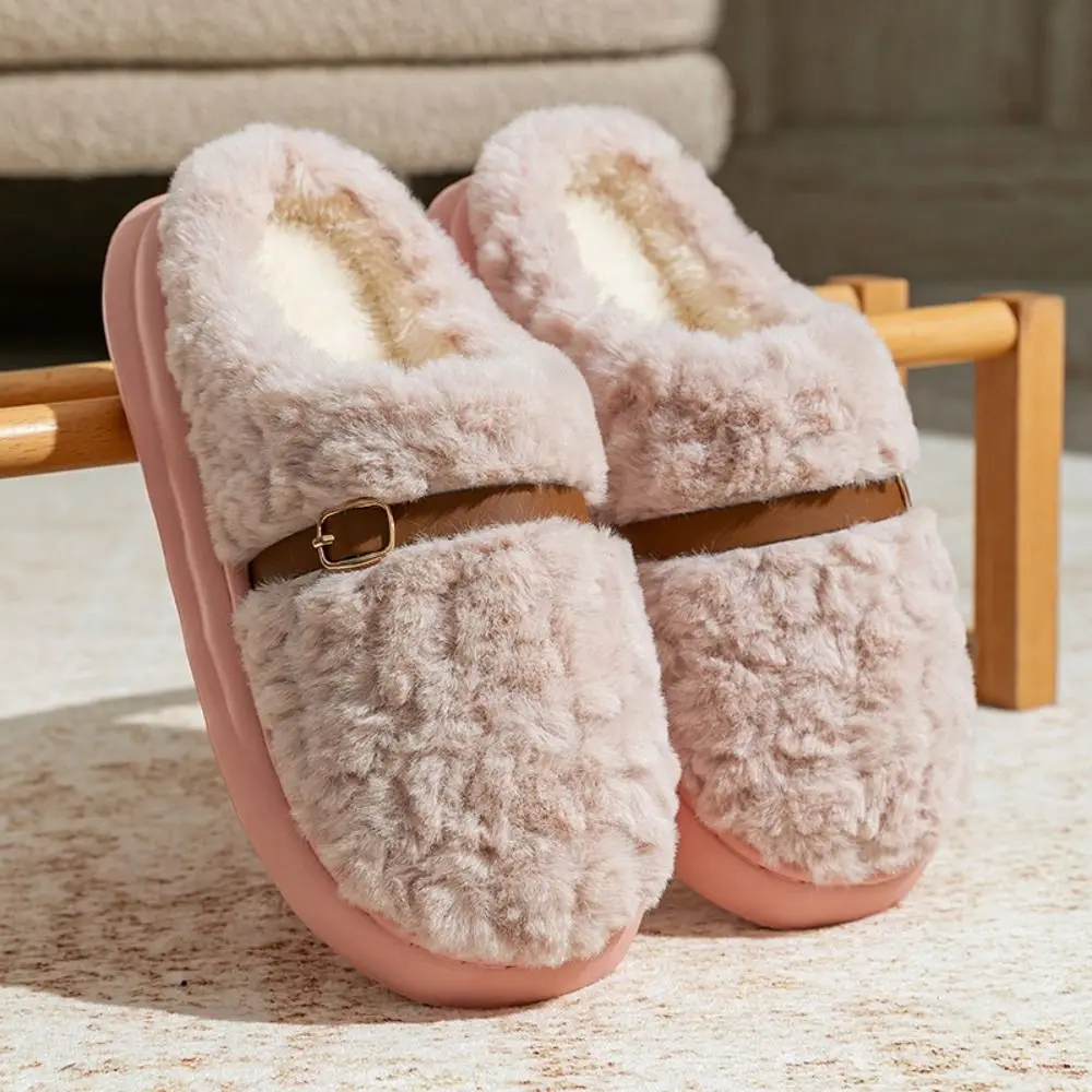 موضة المرقعة أفخم نعال تدفئة عدم الانزلاق رقيق الشتاء شبشب منزل سميكة وحيد ملابس منزلية أحذية لينة المنزل النعال الشتاء #3