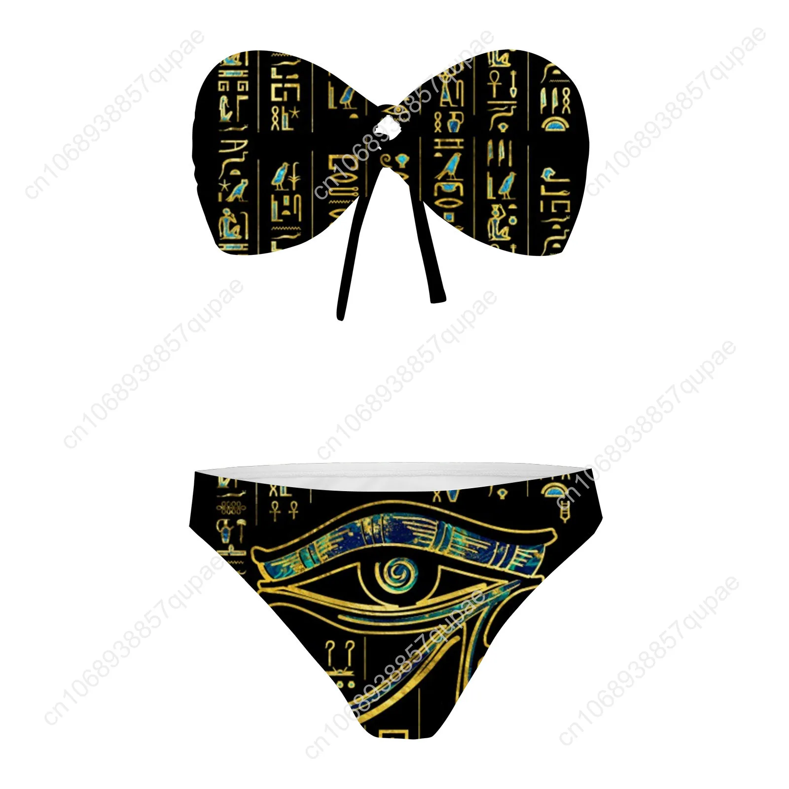 

Horus Egyptian God Eye of Egypt Strapless Swimsuit Womens Bathing Suits Fashion Swimwear Pool Party Beach Sexy Bikini Beachwear