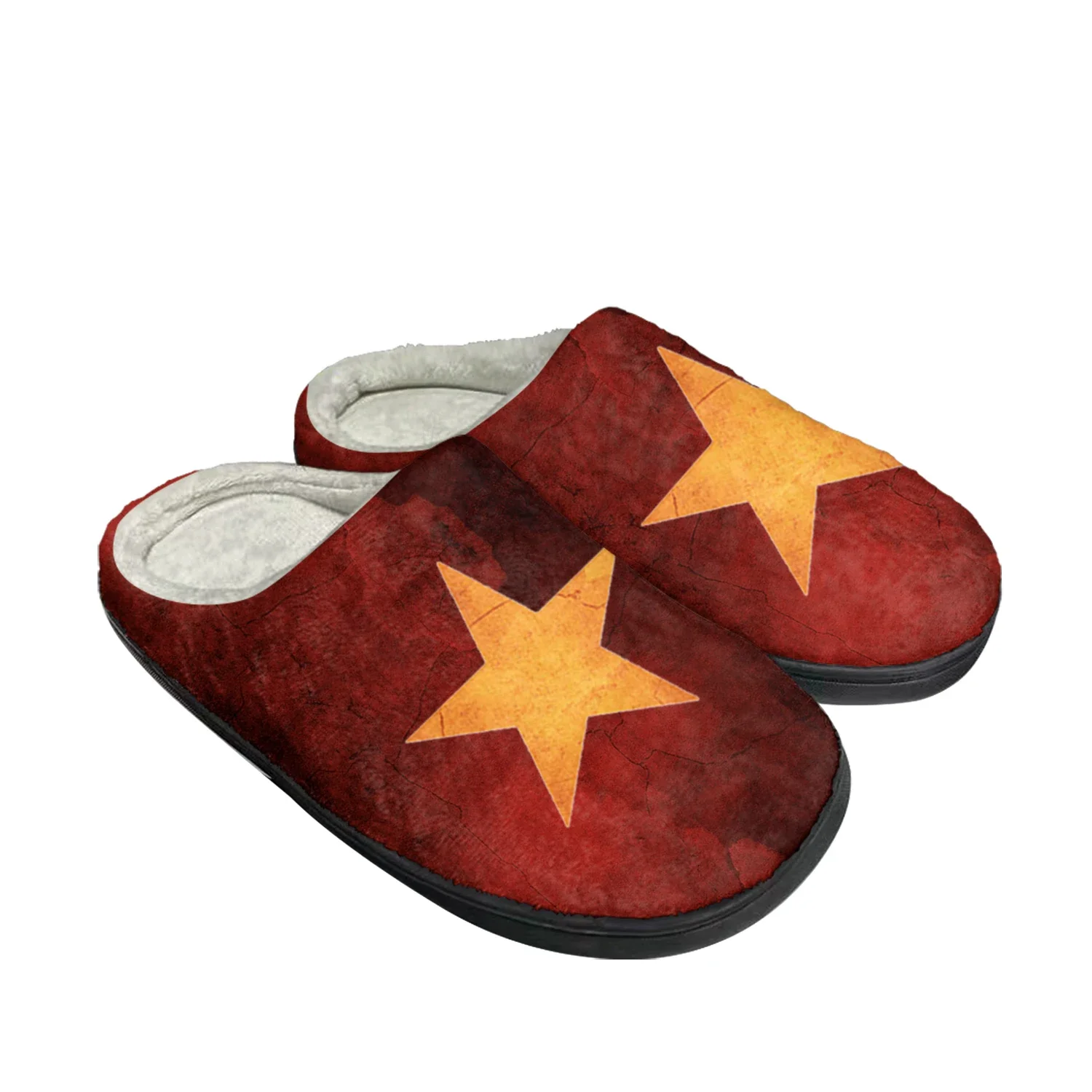 

vietnamese Flag Home Cotton Custom Slippers Mens Womens Sandals vietnam Plush Bedroom Casual Keep Warm Shoes Thermal Slipper