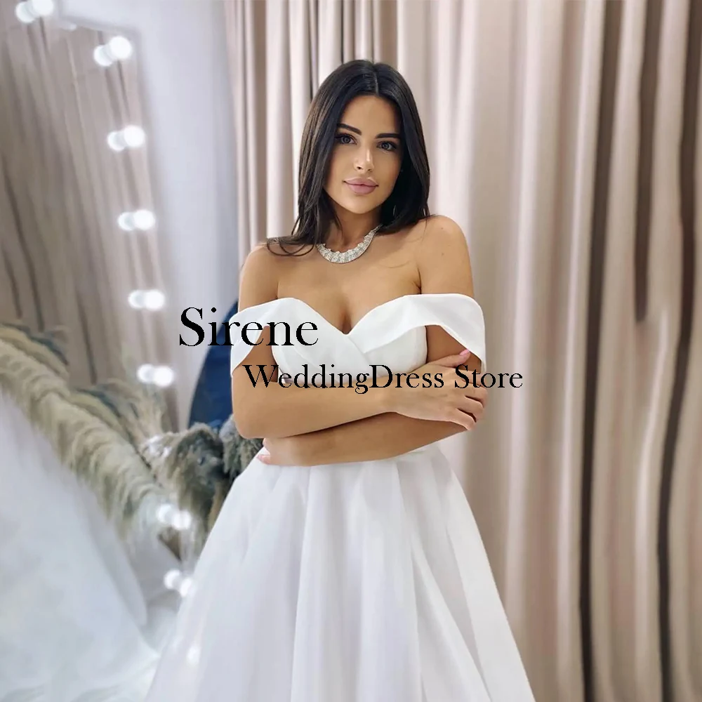 Customized Long Wedding Dresses Off the Shoulder Floor-Length A-Line Brides Dress Women Tailor-Made Vestidos De Novias 2025