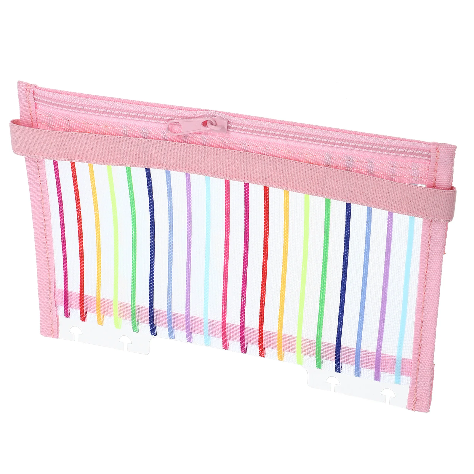 

B6 Size Transparent Zipper Bag Mushroom Hole Lightweight Plastic Mesh Fabric Bright Color Storage For Documents Tapes